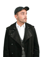Men’s Authentic Lambskin Leather Baseball Cap - Large Size - Man in Black Jacket and Hat