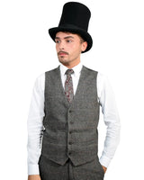 Men’s Classic Tall Wool Felt Top Hat for Special Occasions