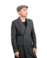 Men’s Traditional Paperboy Flat Cap - man in black coat and hat