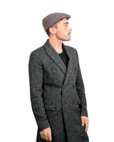 Stylish man in black coat and hat wearing Men’s Traditional Paperboy Flat Cap