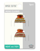 Mini Crystal Half Moon Hair Claw Set - Diamante Embellished Accessory, 2pcs