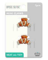 Orange and white crystal earrings on Mini Crystal Stripes Hair Claw - Diamante Embellished Accessory.