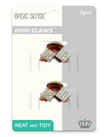 Red stone and white diamond crystal double diamond earrings displayed in Mini Diamante Crystal Double Diamond Hair Claw 2pcs.
