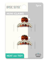 Red and white crystal tiara earrings - Mini Diamante Hair Claw 2pcs