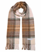 Mongolian Wool Scottish Tartan Check Scarf - brown and tan plaid scarf