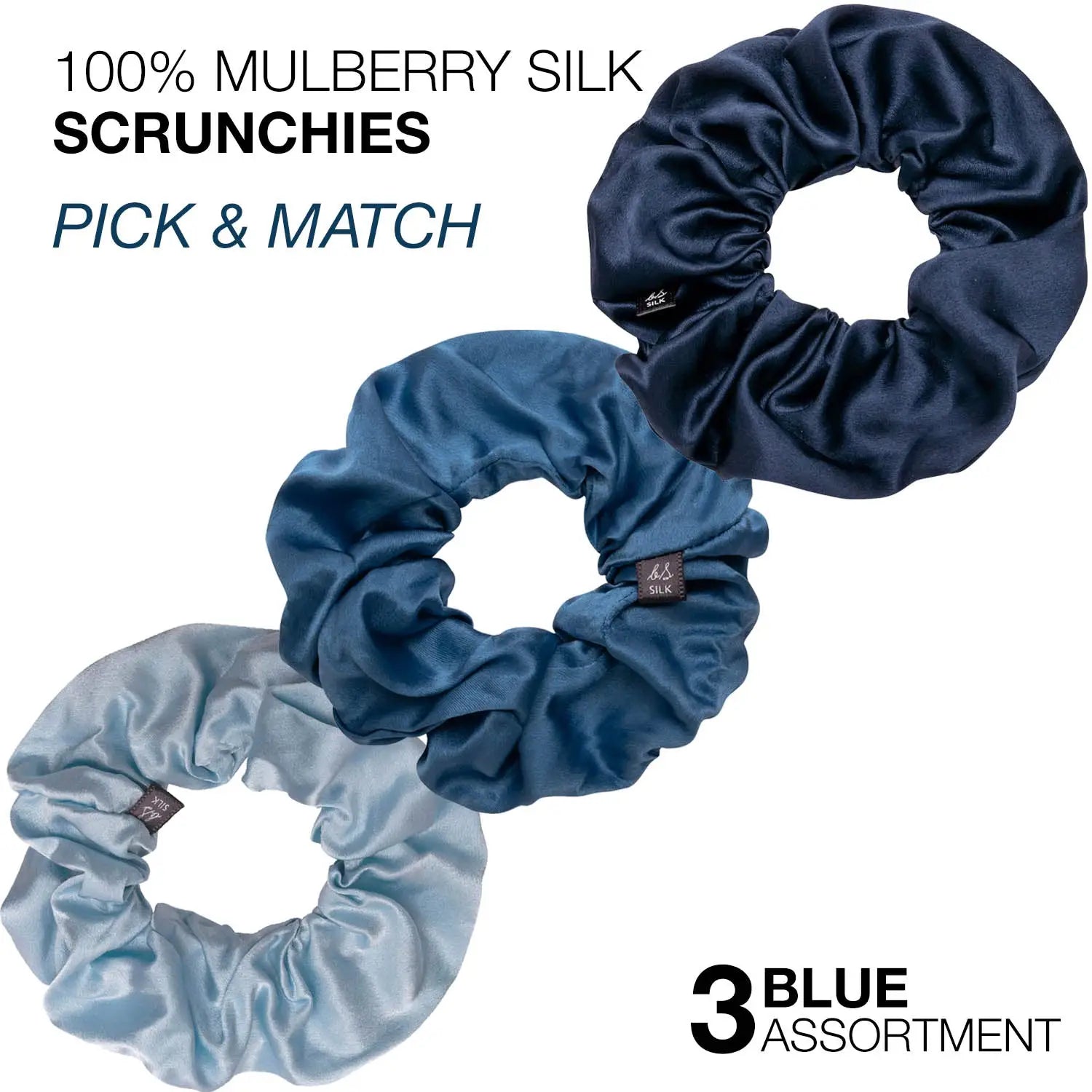 Mulberry Silk Hair Scrunchies in Various Colors