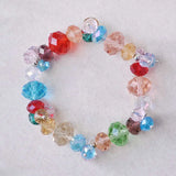 Multi-Coloured Candy Pastel Bracelet with Rhinestone Beads