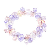 Multi-coloured candy pastel bracelet with purple and lavender crystals