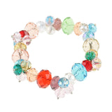 Multi-coloured candy pastel bracelet with rhinestone beads