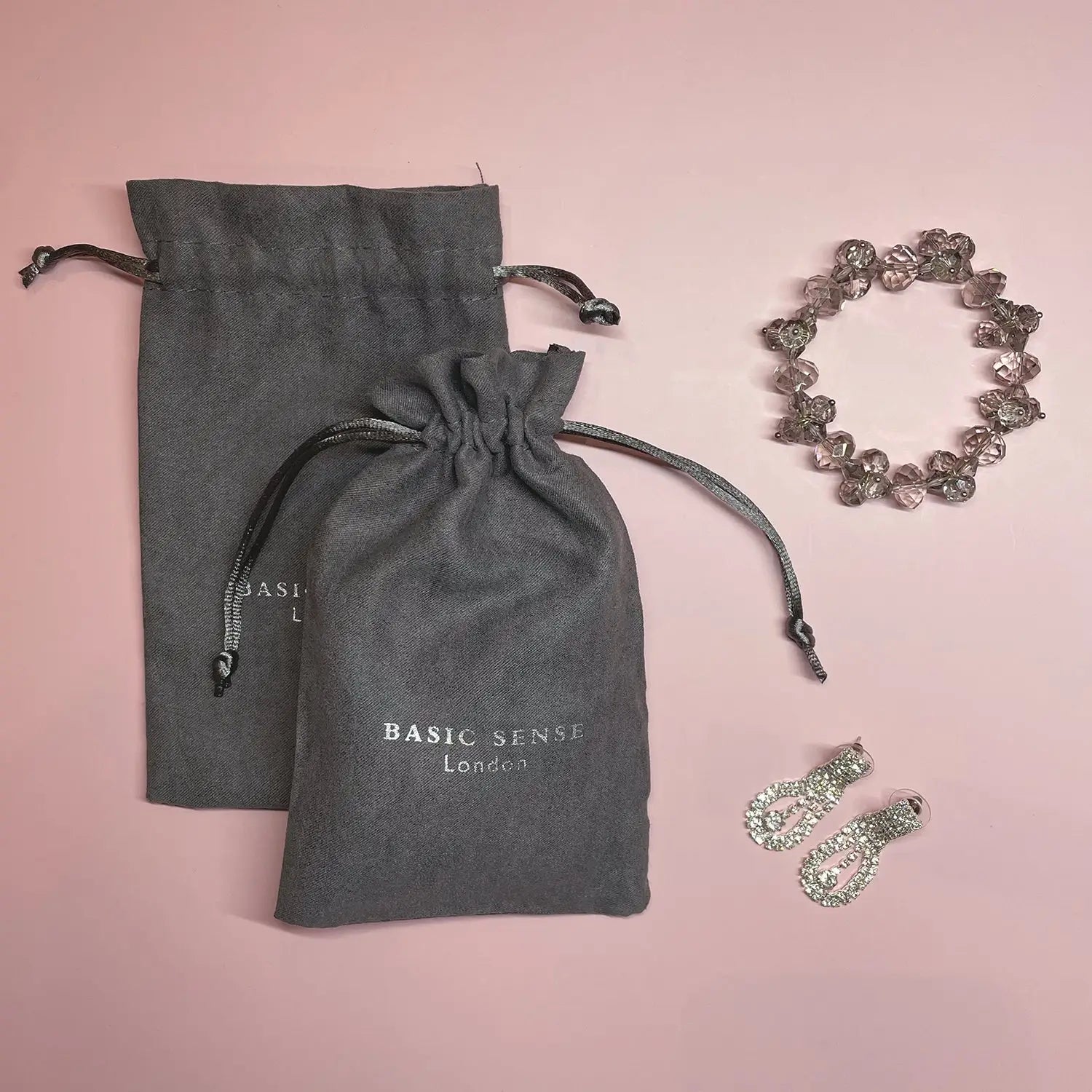 Multi-Layered Statement Bracelet with Necklace and Bracelet - Diamante Rhinestone Design