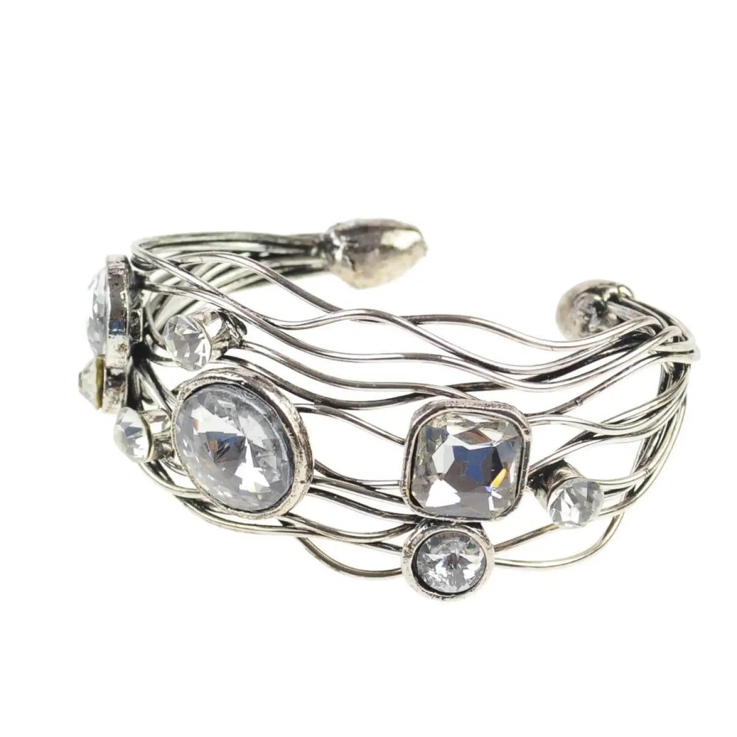 Multi layered statement bracelet with crystals