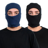 Two men wearing winter hats and masks in Multifunctional Cotton Blend Balaclava Face Cover Hat.