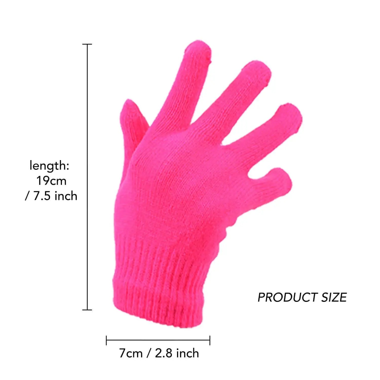 Neon 2-in-1 Fingerless Magic Glove Pack - Pink - White Background