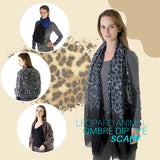 Ombre leopard animal print oversized scarf.