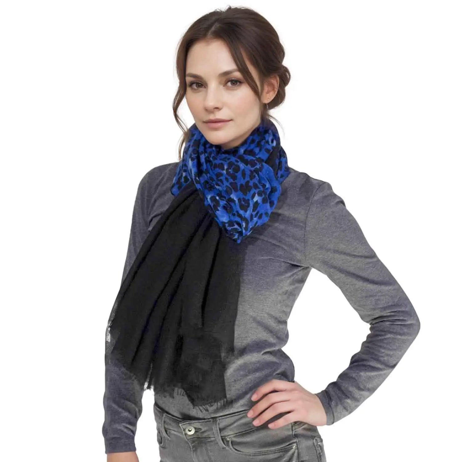 Ombre Leopard Animal Oversized Scarf - Shawls & Wraps