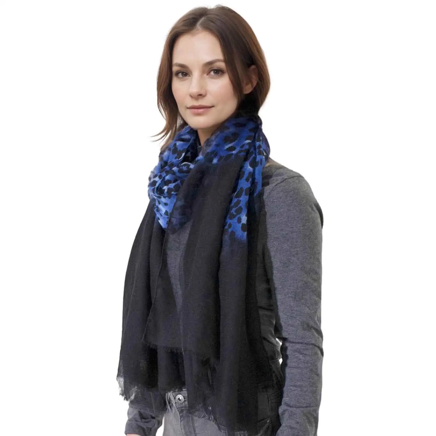 Ombre Leopard Animal Oversized Scarf - Shawls & Wraps