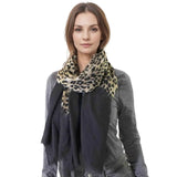 Ombre Leopard Animal Oversized Scarf - Shawls & Wraps