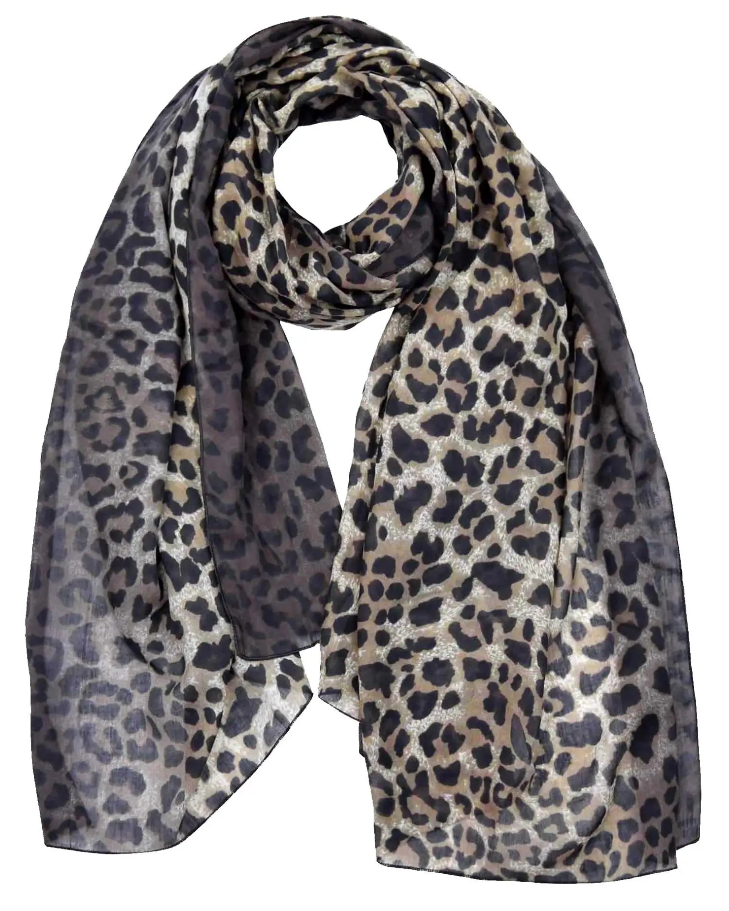 Ombre leopard print oversized scarf