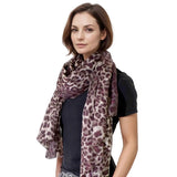Ombre Leopard Print Dip Dye Oversized Scarf - Shawls & Wraps