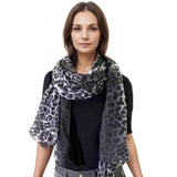 Ombre Leopard Print Dip Dye Oversized Scarf - Shawls & Wraps