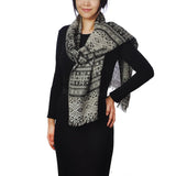 Oversized Aztec Pattern Shawl Scarf Blanket Large Scarves on a woman
