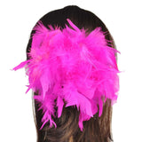 Oversized hot pink feather hair scrunchie.