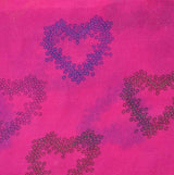 Oversized lightweight scarf with heart print in neon colors