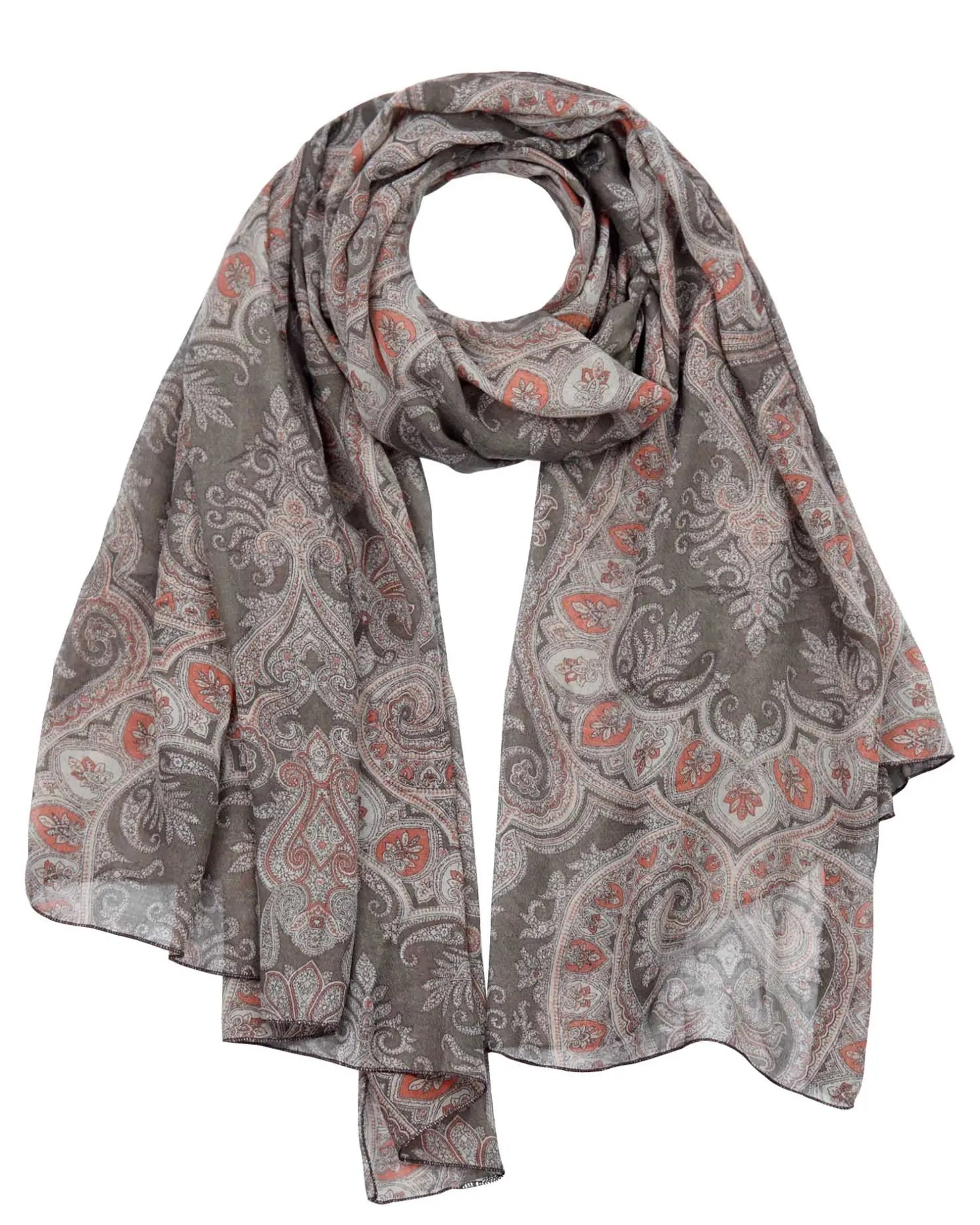 Paisley floral maxi oversized scarf with paisley print