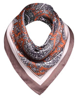 Paisley satin square scarf with intricate pattern