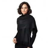 Pashmina Scarf Oversized Cashmere Feel Warm Scarf - Black - Warm Scarves