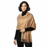Pashmina Scarf Oversized Cashmere Feel Warm Scarf - Camel - Warm Scarves