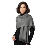 Pashmina Scarf Oversized Cashmere Feel Warm Scarf - Grey - Warm Scarves