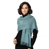 Pashmina Scarf Oversized Cashmere Feel Warm Scarf - Mint - Warm Scarves