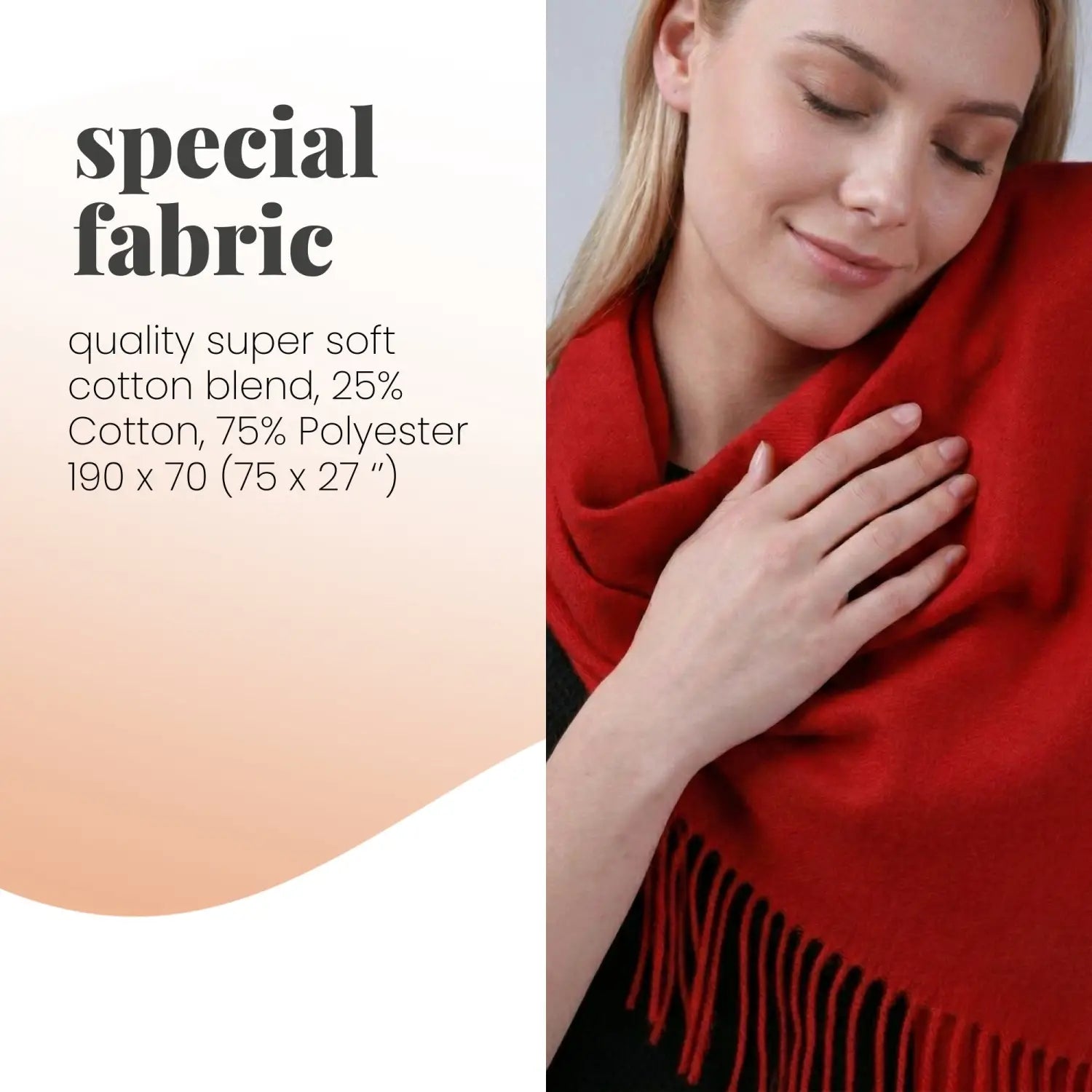 Pashmina Scarf Oversized Cashmere Feel Warm Scarf - Warm Scarves