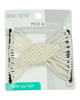 Pearl Beads Hair Comb with Black and White Beads