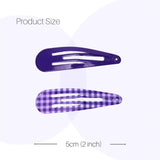 Purple and white plaid hair pins set from the Plain and Gingham School Girl Hair Pins 6pcs Set