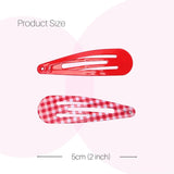 Red and white checkered hair pins from Plain and Gingham School Girl Hair Pins Set - 6pcs