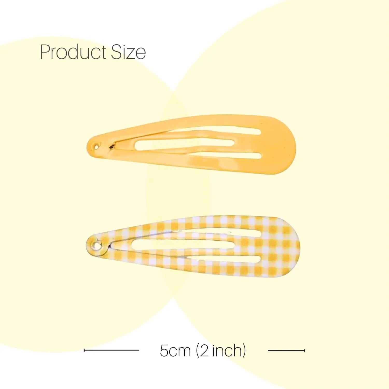 Yellow checkered scissors shown with Plain and Gingham School Girl Hair Pins Set - 6pcs