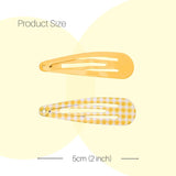 Yellow checkered scissors shown with Plain and Gingham School Girl Hair Pins Set - 6pcs