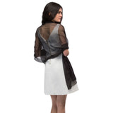 Black and white dress woman in Plain Chiffon Shawl Semi-Opaque - Versatile Scarf.