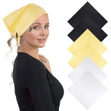 Plain Cotton Bandana Set - 6PCS, Woman wearing a yellow surgical cap