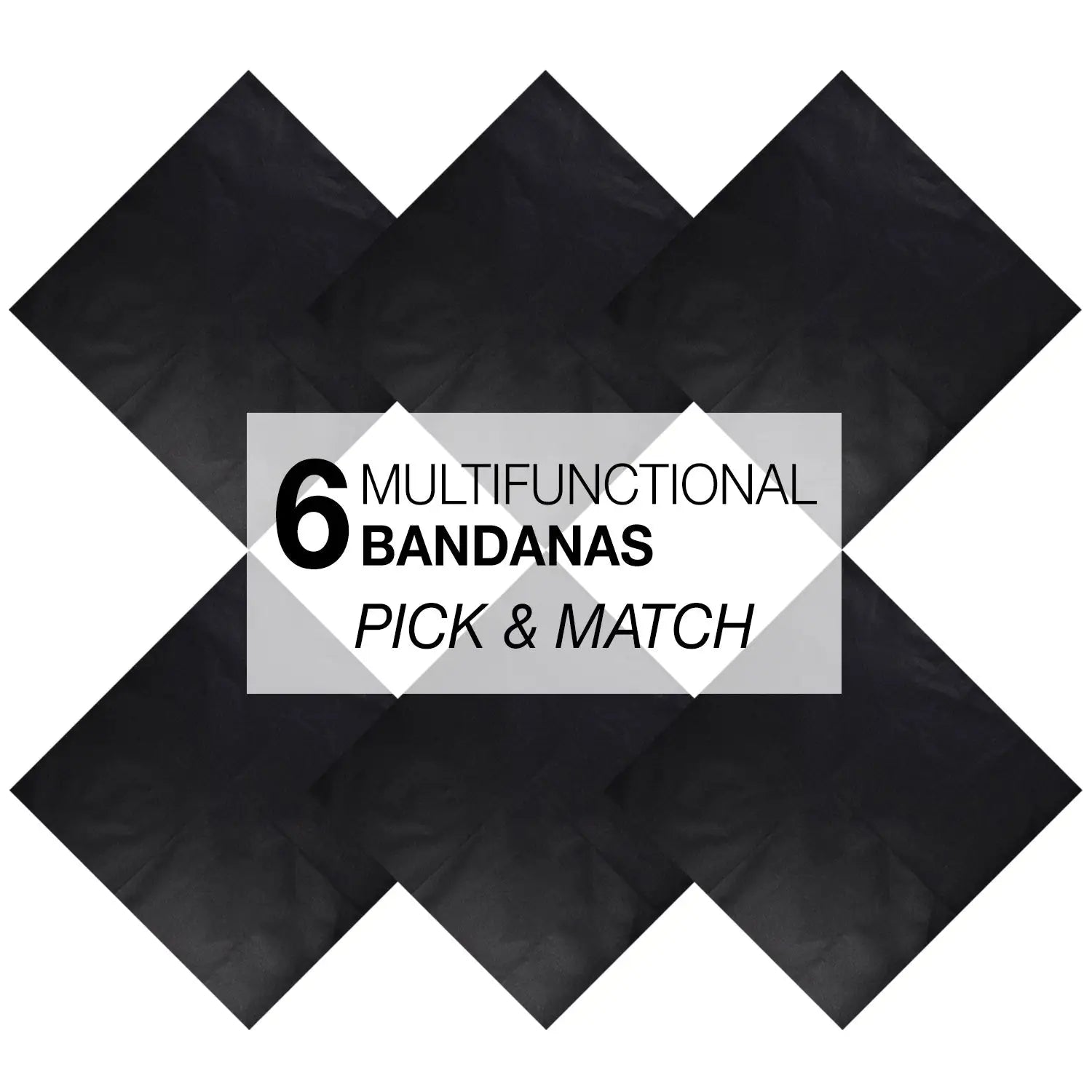 Plain Cotton Bandana Set - 6PCS, Close up Black and White Banana Photo