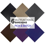 Plain Cotton Bandana Set - 6PCS, Multifunctional Bandanas in Solid Colours