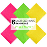 Plain Cotton Bandana Set - 6PCS, Versatile & Multifunctional with 6 multi colored stickers
