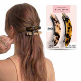 Plain & Leopard French Barrettes Hair Clips - Oval Harvana-Blonde - Hair Claws & Clips