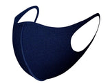 Solid navy blue face mask with black band from Plain Reusable Thick Reinforced Fibre Face Masks