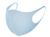 Plain light blue solid coloured face mask made of thick reinforced fibre