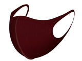 Maroon solid coloured fibre face mask with black nose, Plain Reusable Thick Reinforced Fibre Face Masks