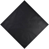 Black paper napkins displayed in Plain Solid Bandana 100% Cotton Square Bandanna.