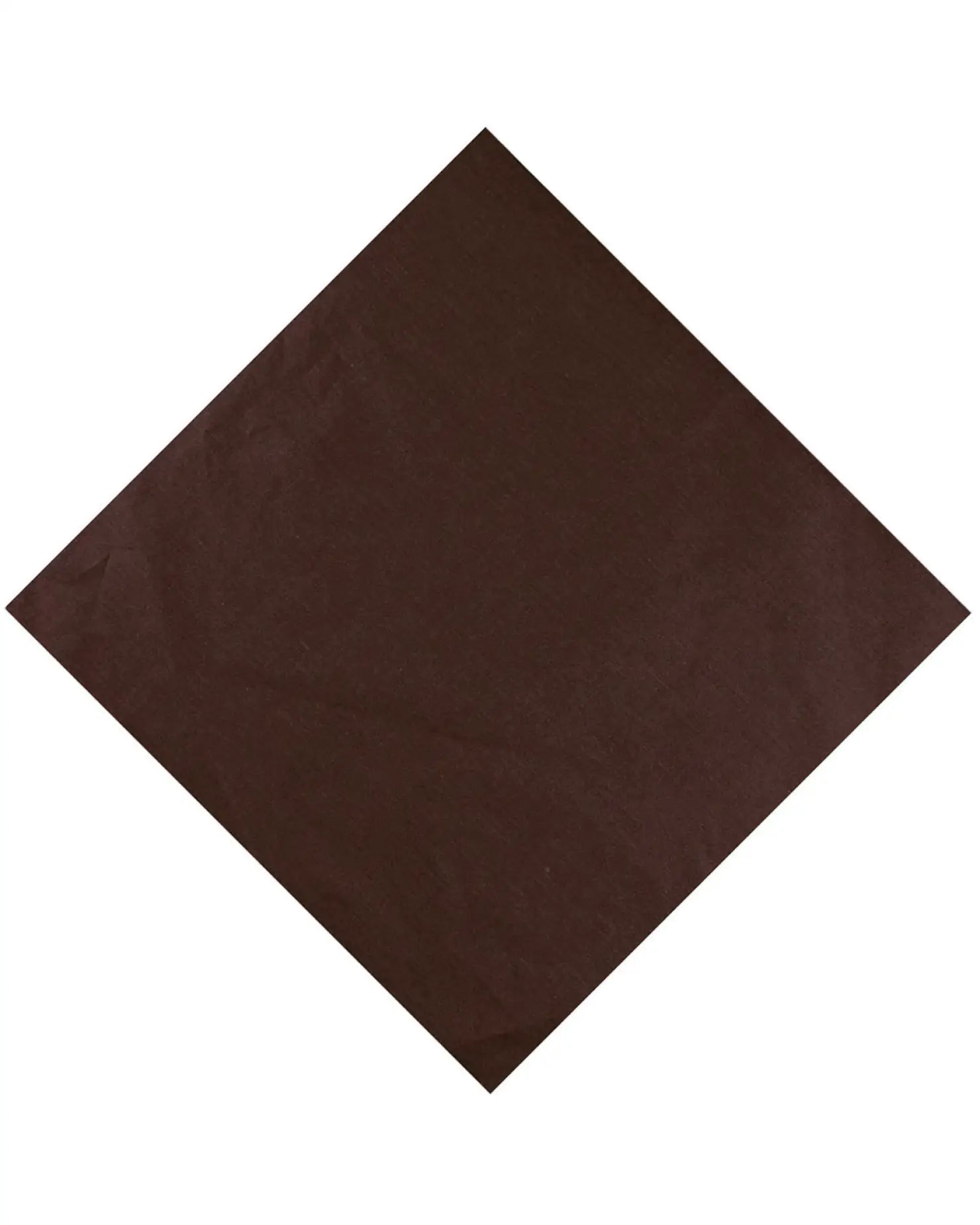 Brown cotton square bandana napkin on white background